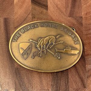 U.S. Army Black Horse Brigade Belt Buckle Blackhorse USA Military